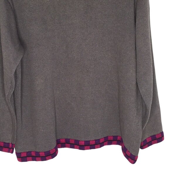 Storybook Knits Womens Embroidered Floral Cardigan Sweater Button Up Sz Large - Picture 6 of 13